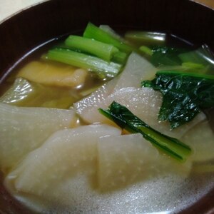 小松菜と大根の具だくさんお味噌汁